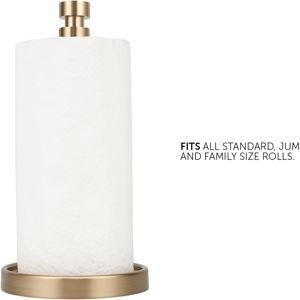 Ivilon Countertop Paper Towel Stand - Steady and Easy Tear - Fits All Paper Towel Rolls - Warm Gold