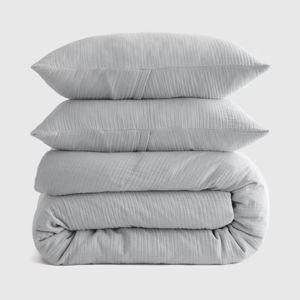 Organic Airy Gauze Duvet Cover Set in Mist - CaliKing