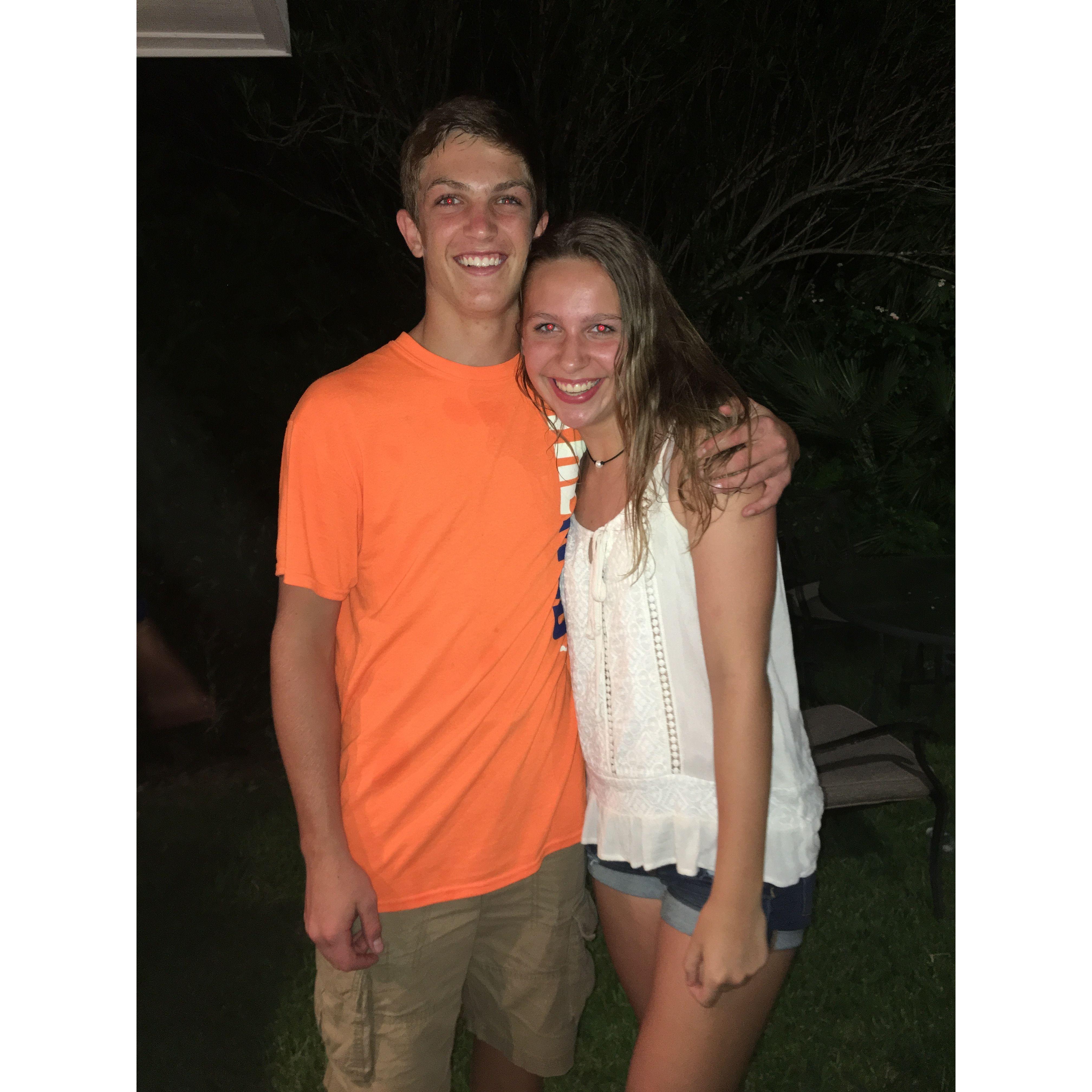 Our very first outing at a birthday party officially dating… summer going into 8th grade!