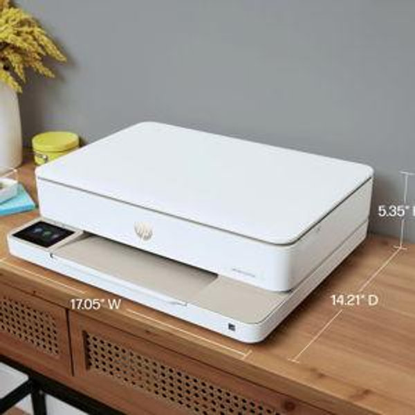 HP Envy 6155e Wireless All-in-One Color Inkjet Printer, Portobello, Print, scan, copy, Duplex printing Best-for-home, 3 month Instant Ink trial included, AI-enabled (714L5A)