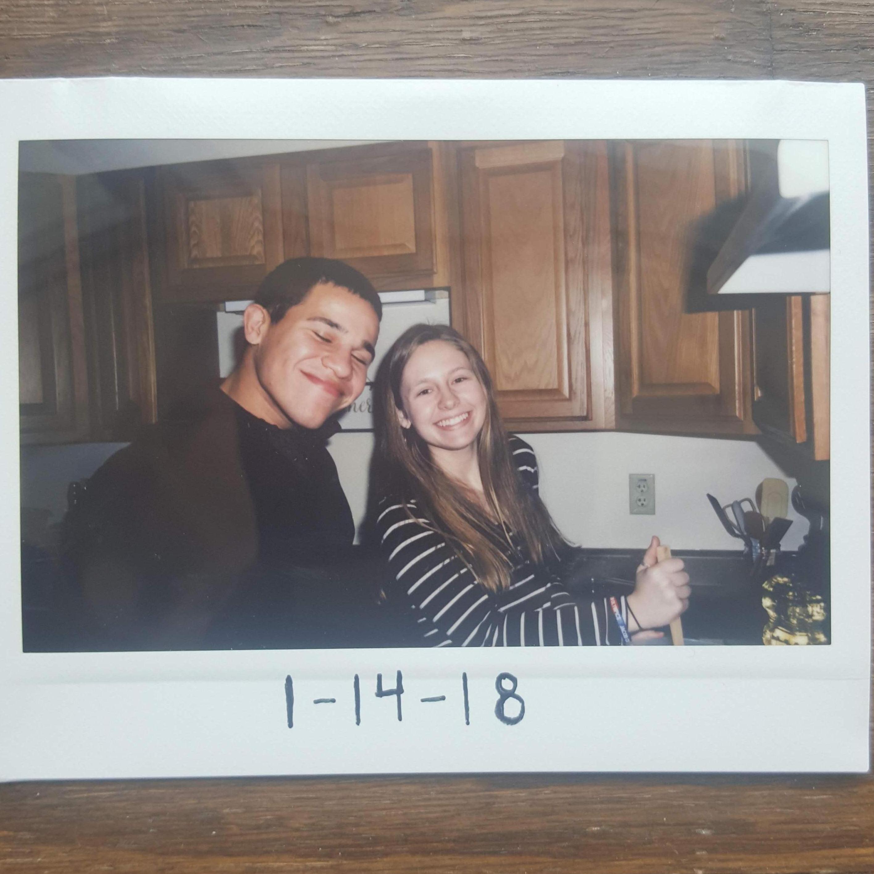 Emmanuel washed Rachel's feet and asked her to be his girlfriend right after this picture was taken (January 2018)
