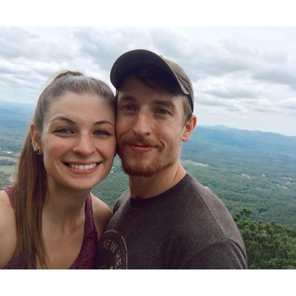 Our favorite dates include hiking up trails whenever we can!