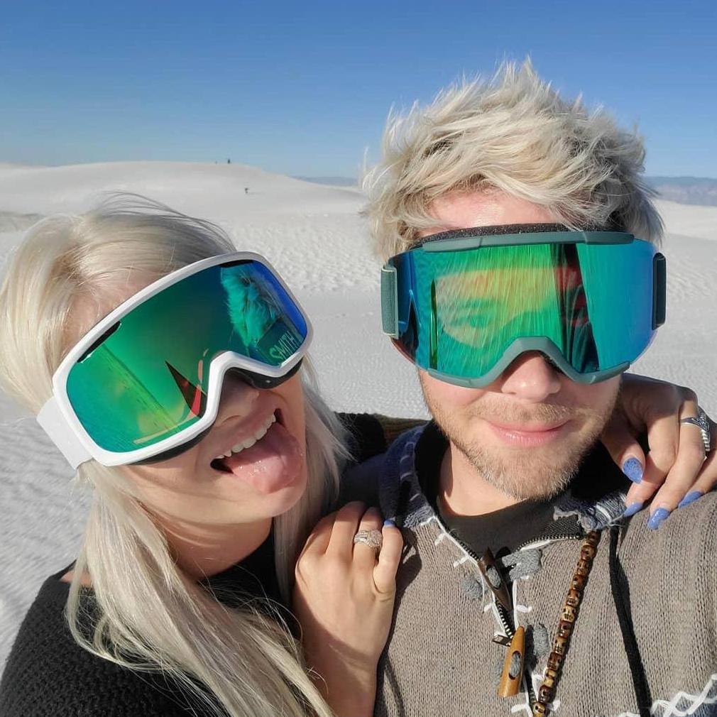 Sandboarding at the white sands in New Mexico