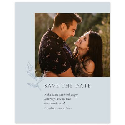 Blue Wedding Digital Save the Date - Cardinell Portrait