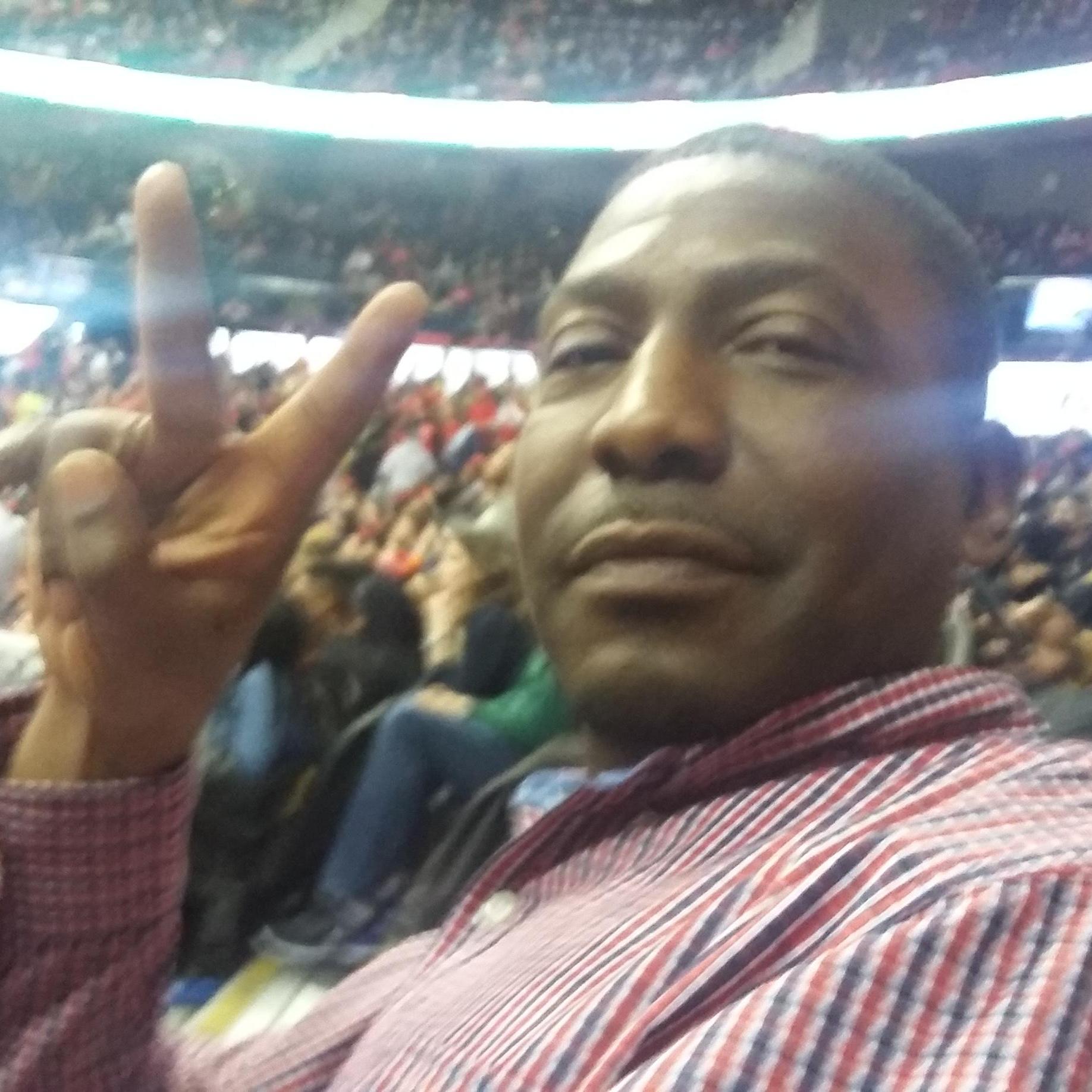 Celebrating his birthday at the Hawks v OKC game