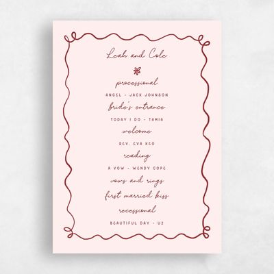 Lightest Blush, Pink Wedding Program - Nesso