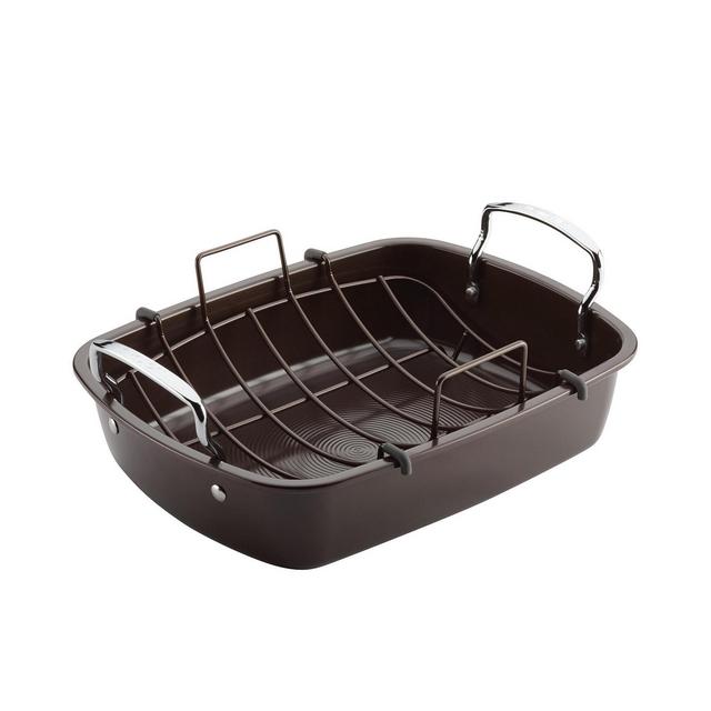 Circulon Chocolate Nonstick 17" x 13" Roaster with U-Rack