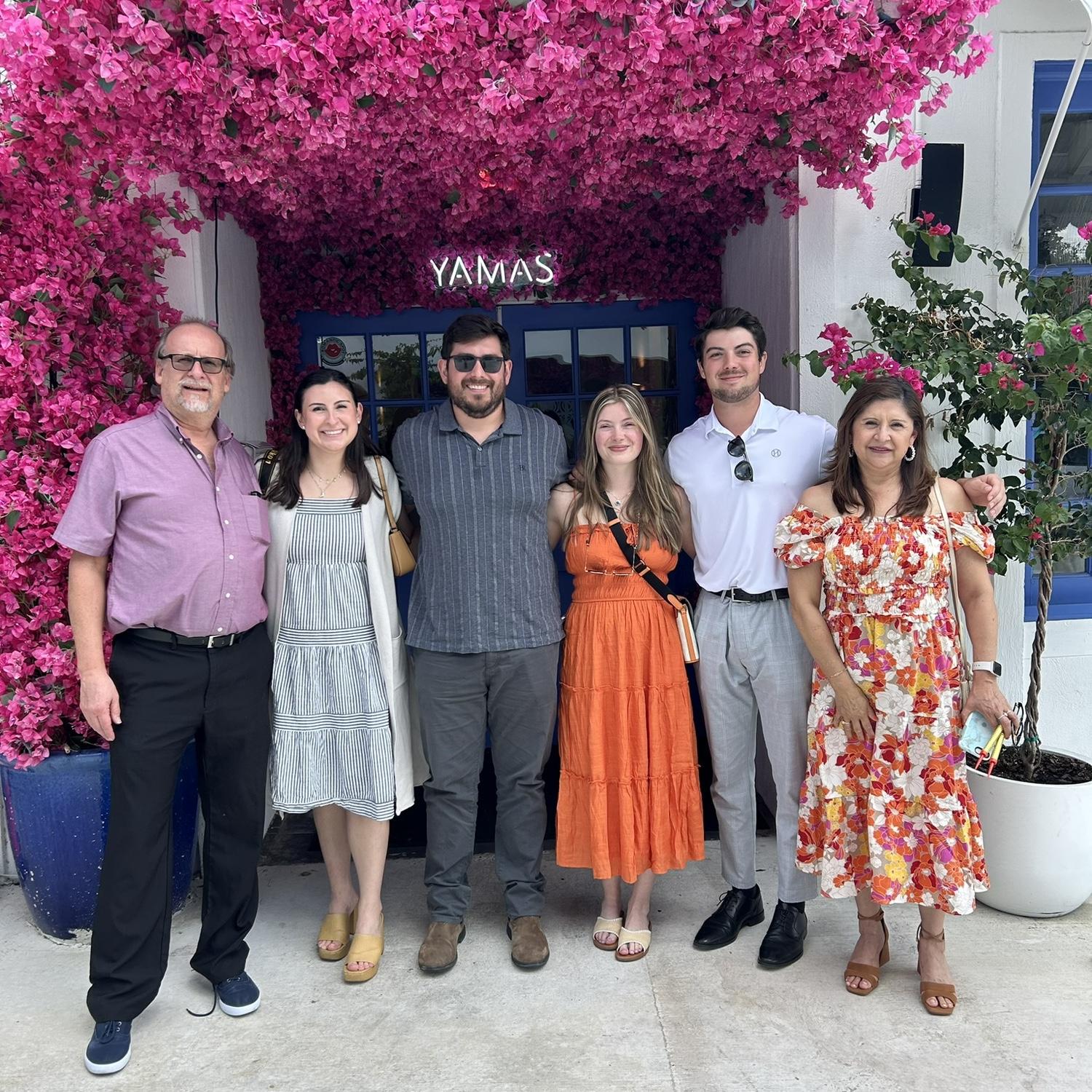 2024: Celebrating with family after Daveed proposed to Sarah in Austin near the Balcones Fault Zone