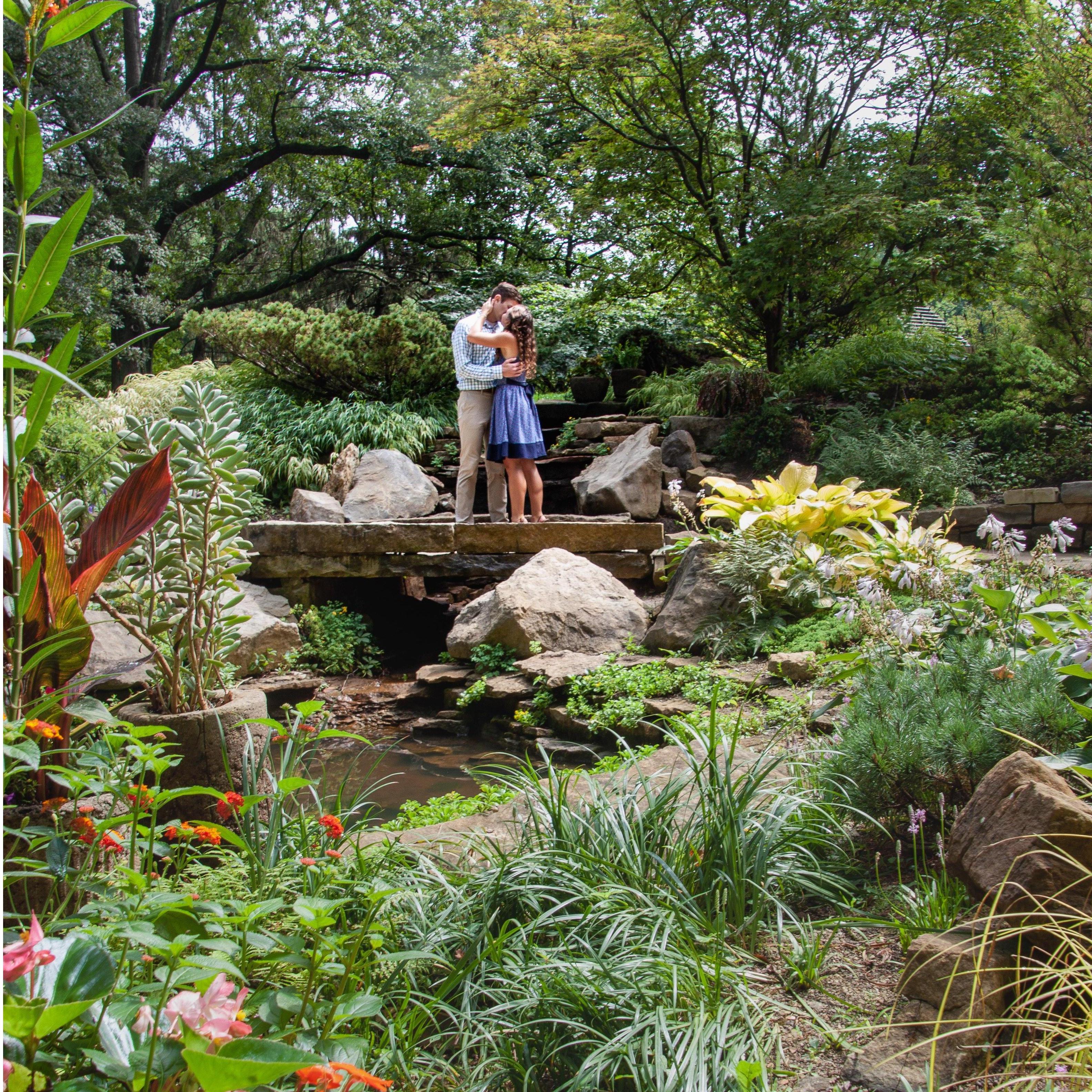 Aaron, Justin's brother, and Kelsey, Justin's sister-in-law, were hiding in the bushes prepared to take photos!