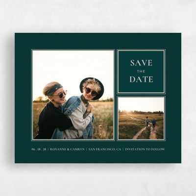 Darkest Green Wedding Save the Date - Bonnie Photo