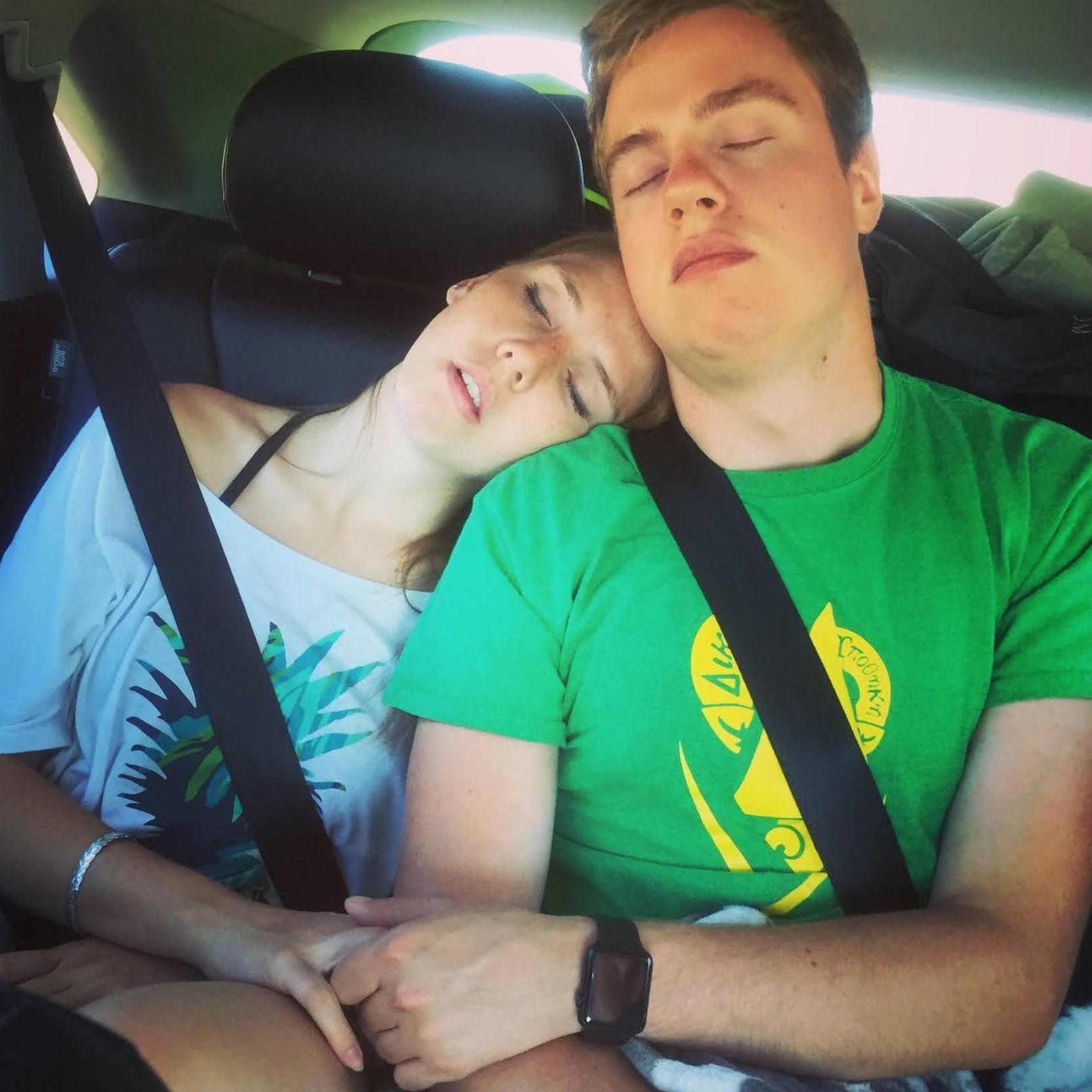 August 2016. Riding home from Kaela's first trip to Palm Springs.