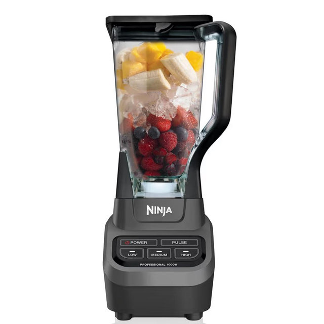 Ninja Professional Blender 1000W, Total Crushing Technology- Smoothies, Ice Crushing & Frozen Fruit, Full-Size Countertop Blender, 72-oz. Pitcher, Black & Grey, BL610