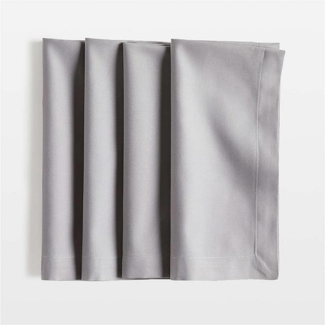 Aspen Metal Grey Organic Cotton Napkins, Set of 4