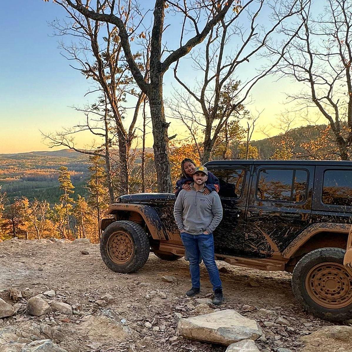 Off-roading in Sarah's sick jeep! The one-time David wished he had my car.