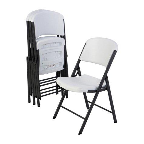 Lifetime Commercial Grade Contoured Folding Chair, 4 Pack, Choose a Color
