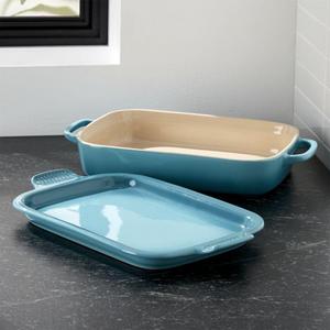 Le Creuset ® Caribbean Blue Rectangular Baking Dish with Platter Lid