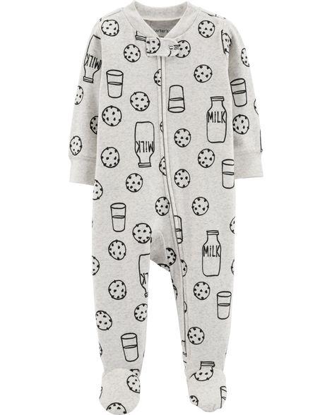 Cookies & Milk Zip-Up Cotton Sleep & Play, 9M