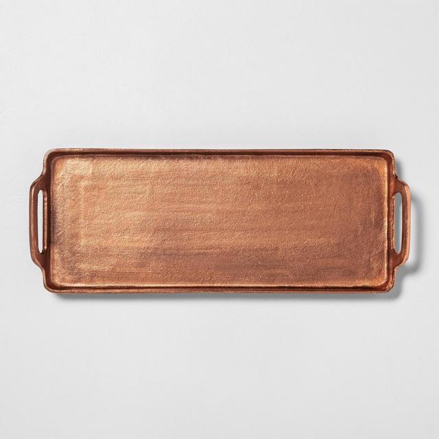 Antique Finish Rectangular Decor Tray Copper - Hearth & Hand™ with Magnolia