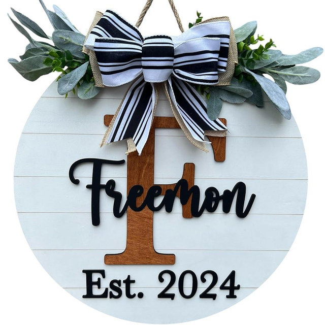 Welcome last name sign sign Home decor Welcome sign Sign for front door House warming gift Wedding gift ((DS015-A1) Last name-Shiplap, 22" Width)