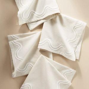 Madeline Embroidered Napkins, Set of 4, Color: Neutral