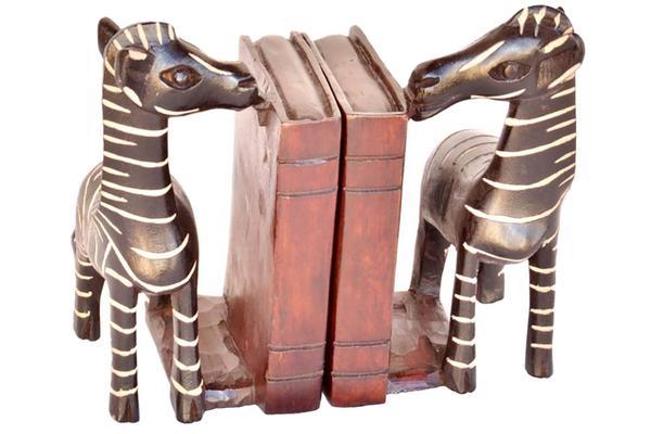 Bookends from Rwanda: Zebra