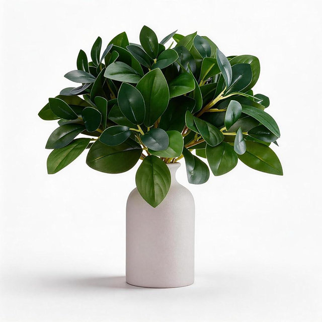 12 Inch Artificial Plant Indoor,Small Fake Plants Eucalyptus Stems With Vase,Faux Greenery In Pot For Farmhouse Home Decor,Bathroom Living Room Kitchen Office Coffee Table Centerpiece (White)