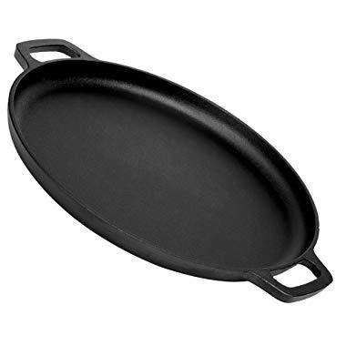 Pre-Seasoned Cast Iron Pizza and Baking Pan (13.5 Inch) Natural Finish, Enhanced Heat Retention and Dispersion | Stove, Oven, Grill or Campfire