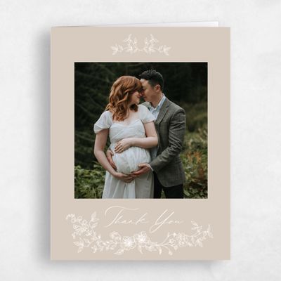 Canvas Tan, Beige Wedding Thank You - Taylan Photo