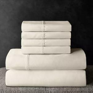Sam's Club Hotel Premier Collection 700-Thread-Count Solid Egyptian Cotton Sheet Set - King, Delicate Ivory or Natural Tan