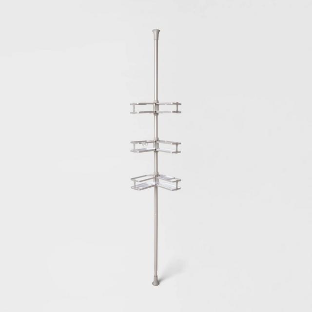 Aluminum Corner Tension Pole Caddy Gray - Threshold™