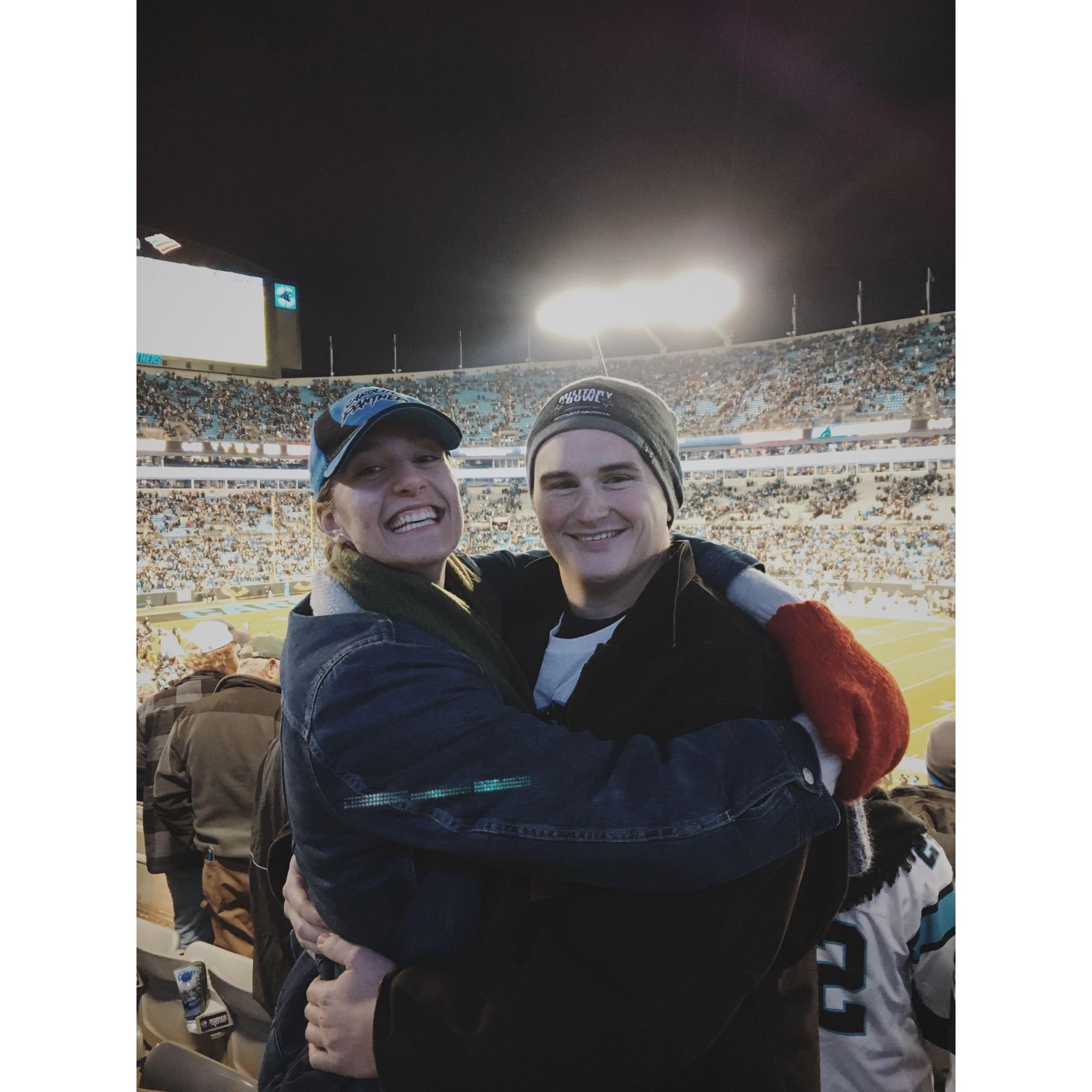 At a Carolina Panthers game
