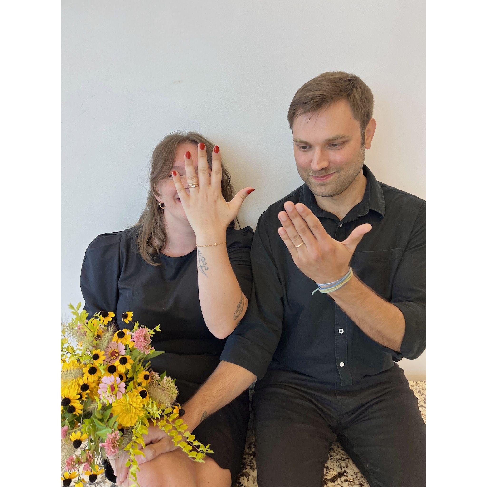 Goofing around after it was official.