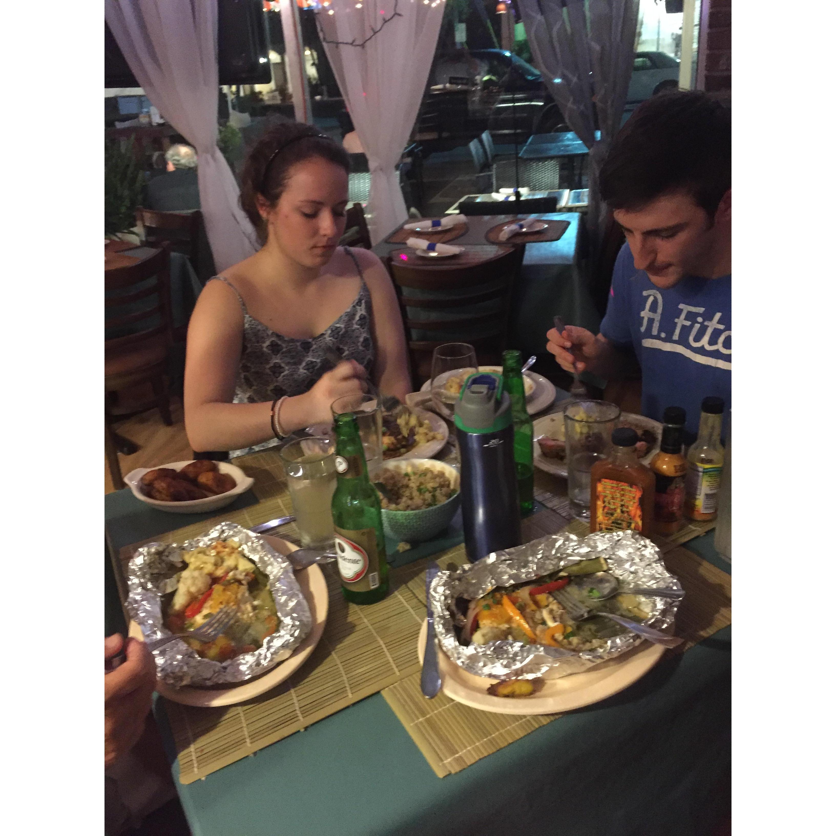 Enjoying a little Caribbean food in Florida, Winter 2016
