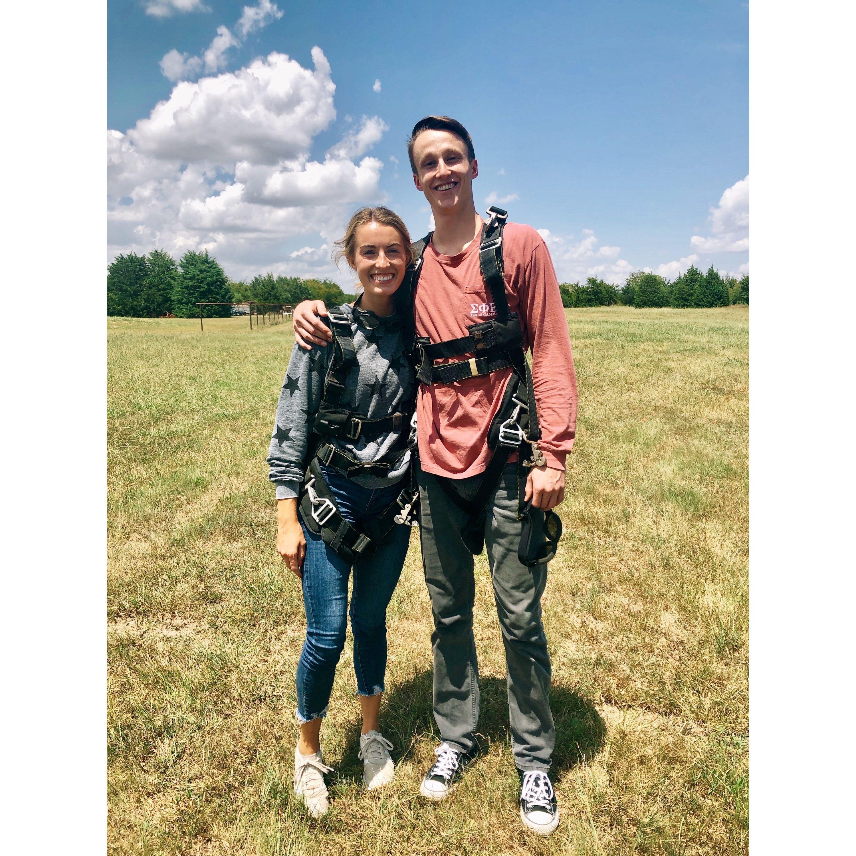 On the ground after skydiving!