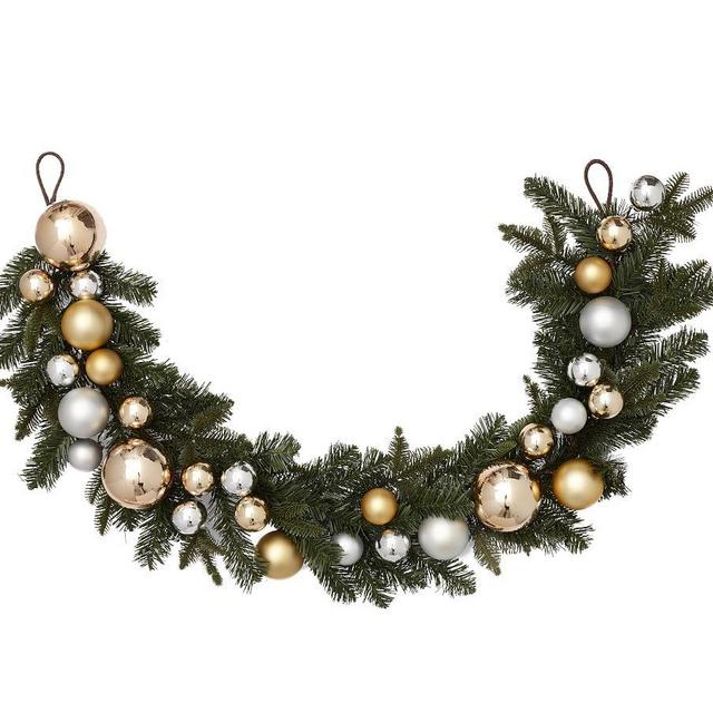 Ornament Pine Home Décor Collection - Gold & Silver - 5' Garland