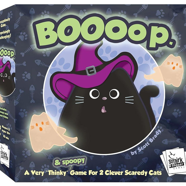BOOoop by Smirk & Dagger: Adorable 2 Player Strategy Board Game, with 34 Cat and Kitten Pieces, Halloween Edition with New Ghost Cats, A Great Gift for Couples, Family, Adults and Kids Ages 10 and Up