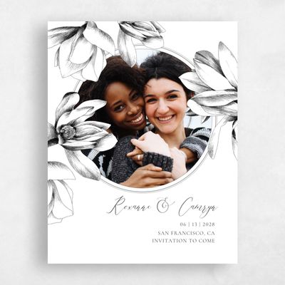 White Photo Wedding Save the Date - Novela Portrait