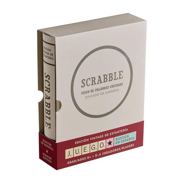 WS Game Company Scrabble Edición Vintage de Estantería – Edición en Español Scrabble Spanish Vintage Bookshelf Edition