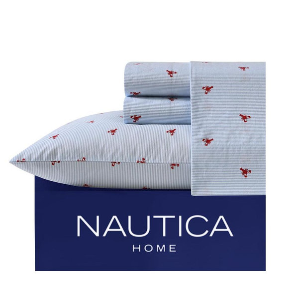 Nautica Cotton Percale Deep Pocket Bed Sheet Sets