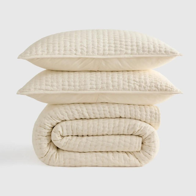 European Linen Cotton Stitch Quilt Set