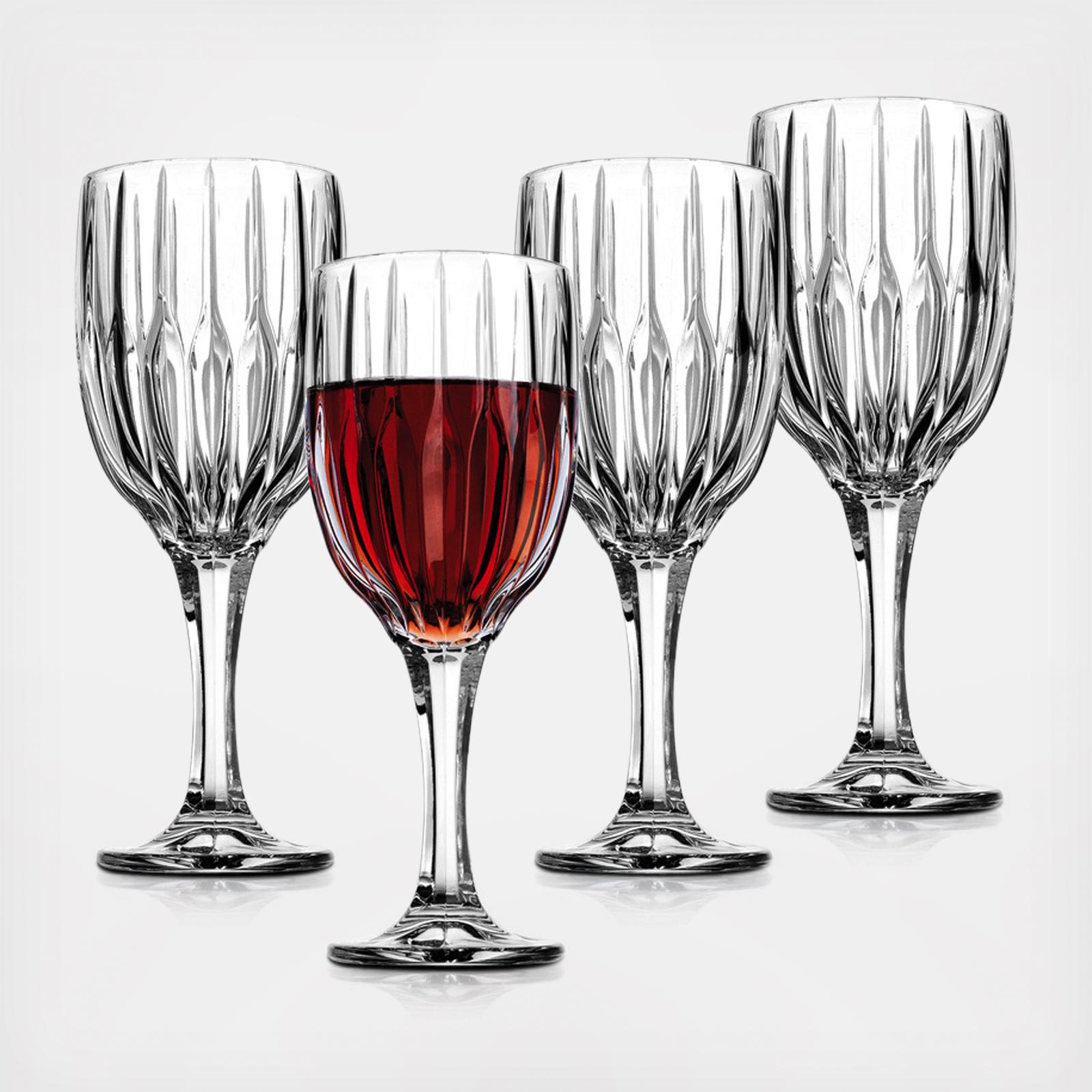 Godinger Wine Glasses Goblets, Stemmed Wine Glass Beverage Cups