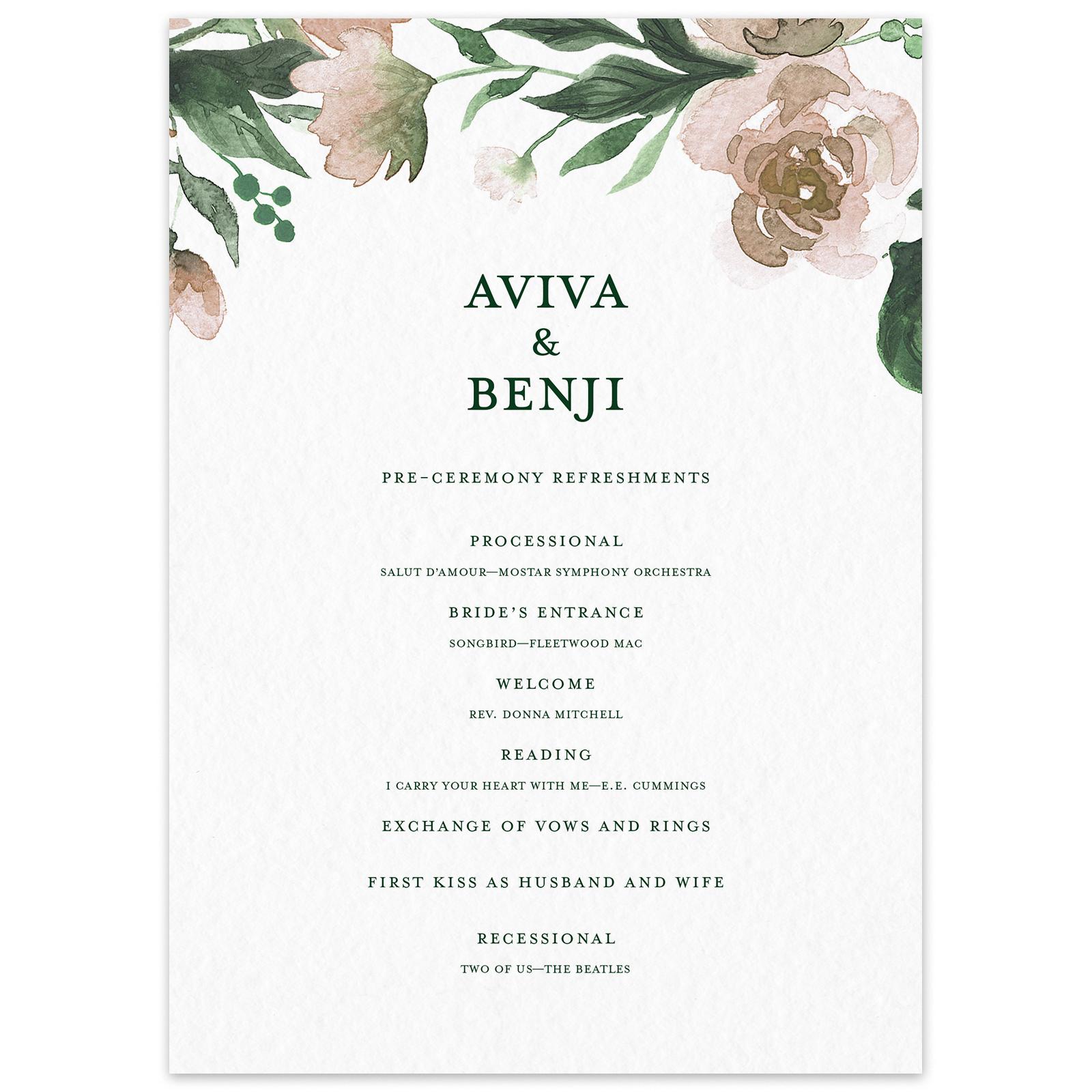 Zola Wedding Menus Brookstone