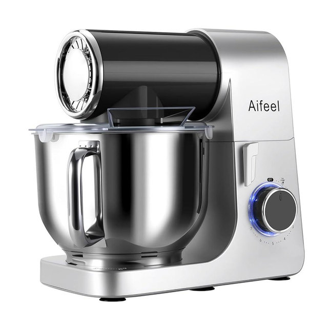 Aifeel Stand Mixer,6.5QT Tilt-Head Electric Stand Mixer,700W DC Motor with Low Noise,Kitchen Mixer with Dough Hook,Beater,Whisk,Dishwasher-Safe Attachments for Baking (Black)