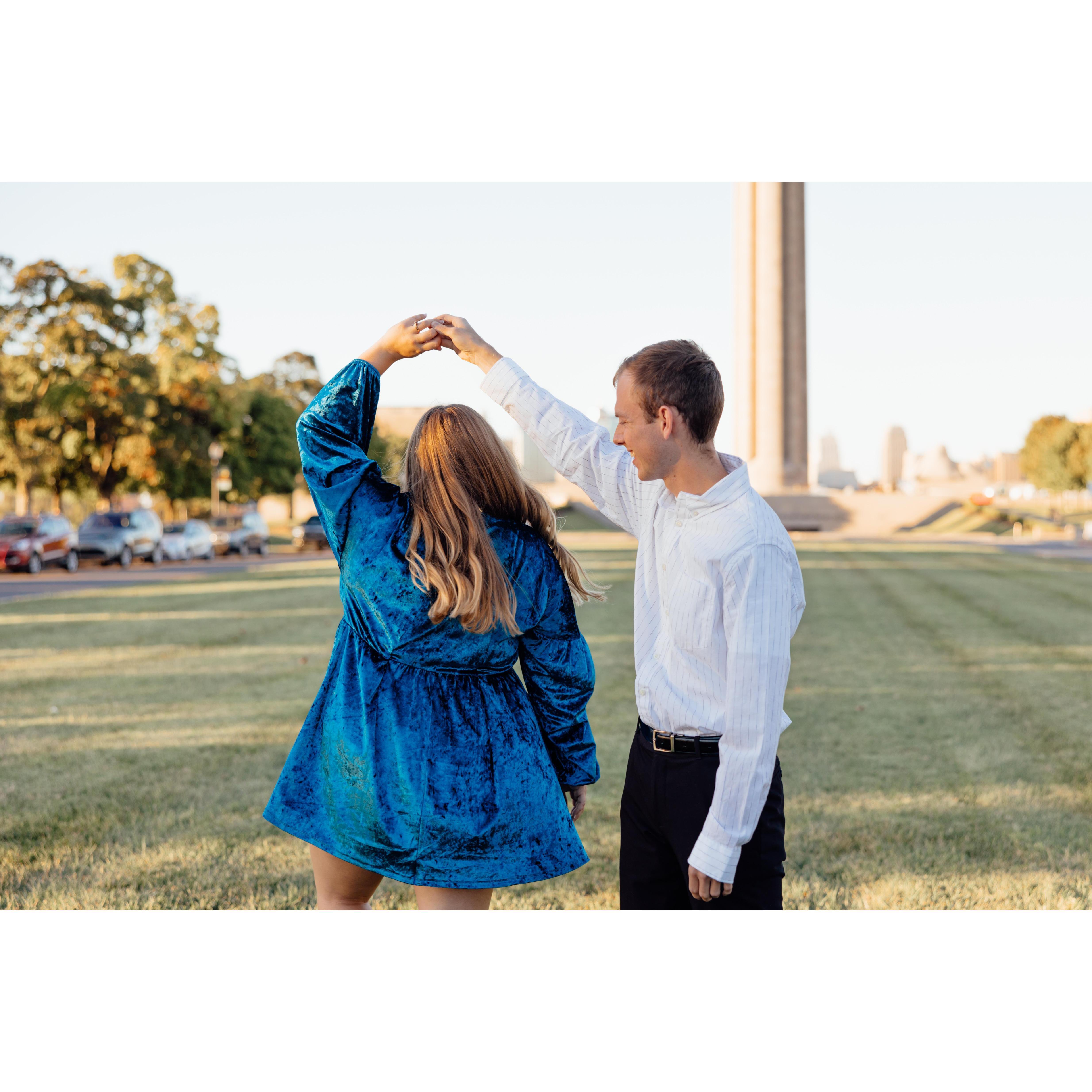 Engagement Photos: Of course we also had to go to the WWI museum to take pictures as well. It's only fitting that it combines Brody's love for history and our love for KC!