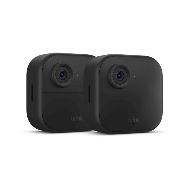 All-new Blink Outdoor 4 (4th Gen) – Wire-free smart security camera, two-year battery life, two-way audio, HD live view, enhanced motion detection, Works with Alexa – 2 camera system