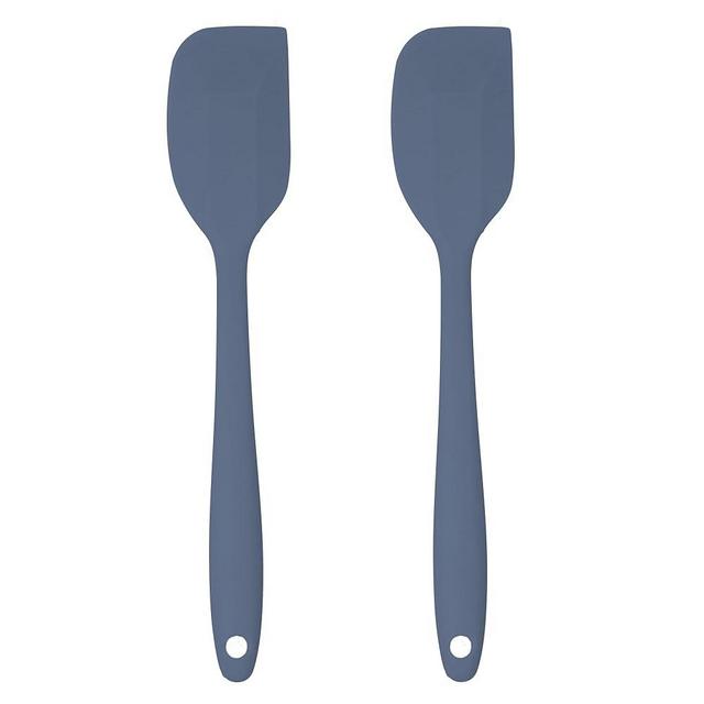Silicone Spatula Set – 2-Piece Set of Rubber Spatulas for Non-Stick Cookware – Kitchen Tools and Accessories with Comfortable Handles, Heat-Resistant Utensils for Cooking and Baking – Blue