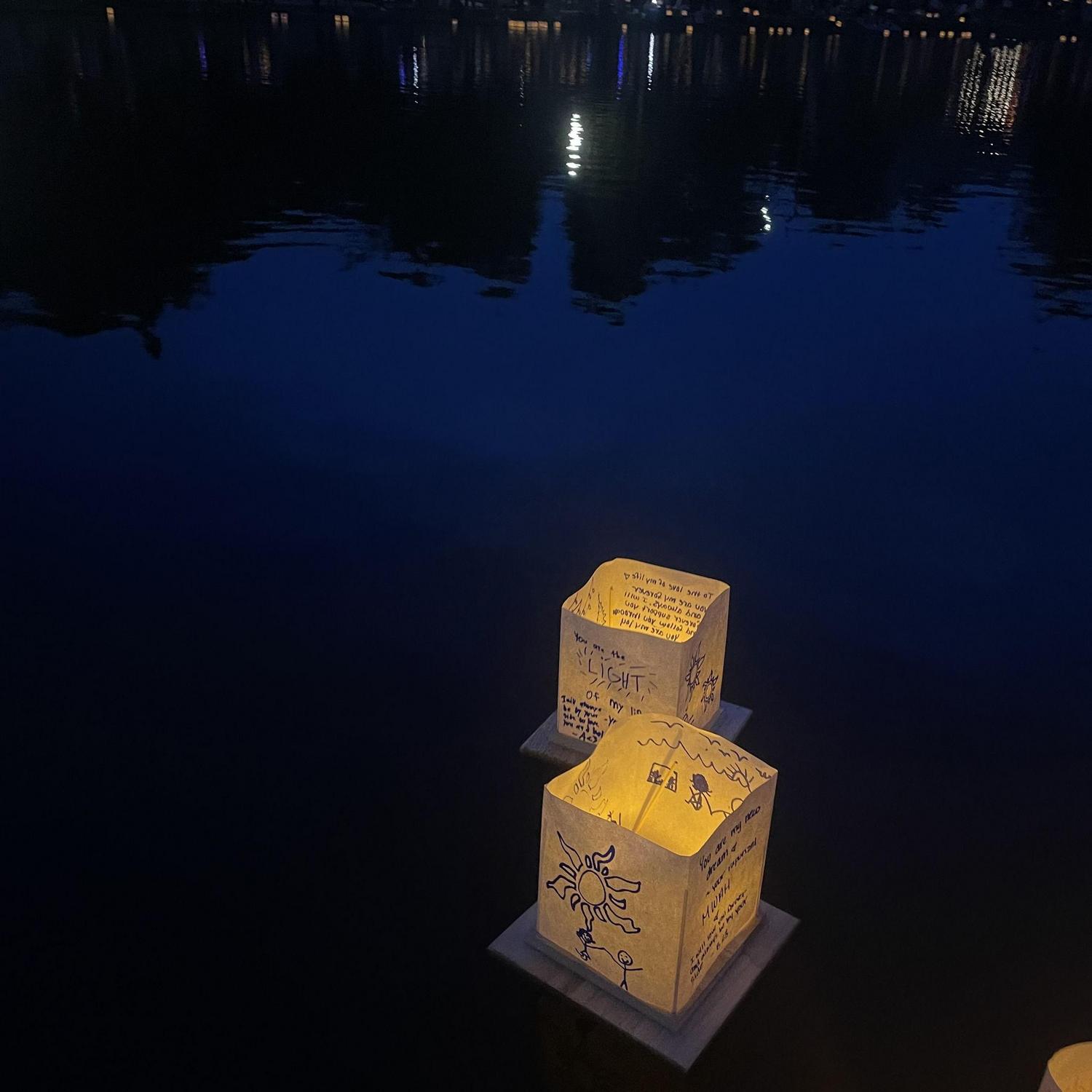Our lanterns in the water