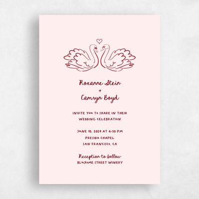 Light Burgundy, Pink Wedding Invitation - Somero Classic