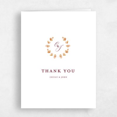 Burnt Orange Wedding Thank You - Opalite Photo