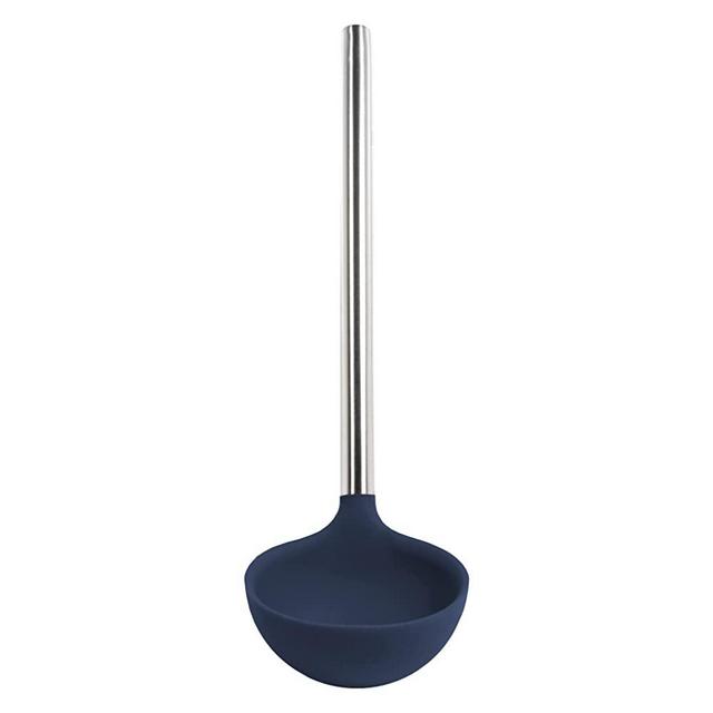 Tovolo Silicone Ladle With Stainless Steel Handle, Spoon With Reinforced Nylon Core, Perfect Kitchen Utensil for Soup, Stew, Sauce & Punch, Deep Indigo